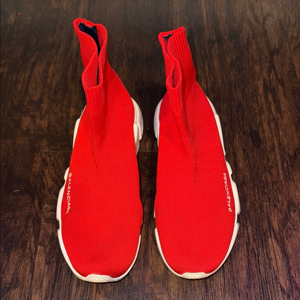 Balenciaga Kids Vibrant Red Sneakers